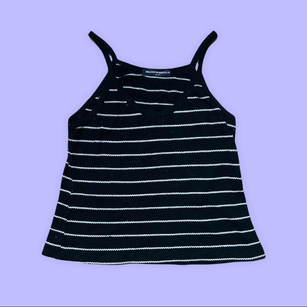 Brandy Melville Black Stripped Tank Top